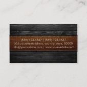 Vintages Holzleder Look #14 Visitenkarte (Rückseite)