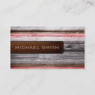 Vintages Holzleder Look #16 Visitenkarte