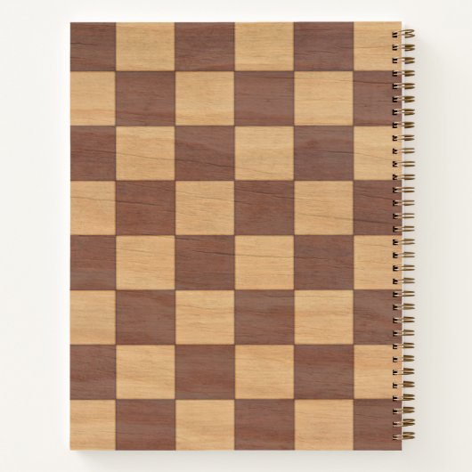 Vintages Holzschachbrett, Schachspielgeschenk Notizblock (Rückseite)