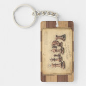 Vintages Holzschachbrett, Schachspielgeschenk Schlüsselanhänger (Vorderseite)