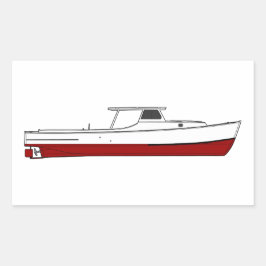 Vintages Holzschesapeake Bay Tretboot Rechteckiger Aufkleber