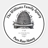 Vintages Honey Jar Black and White Apiary Label