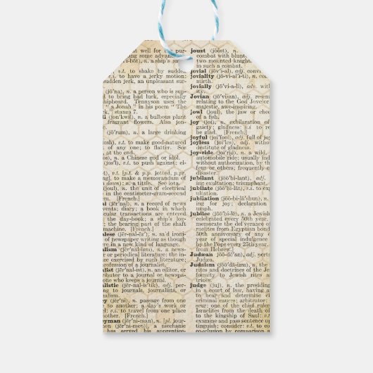 Vintages Honeybee Script Scrapbook Geschenkanhänger (Rückseite)