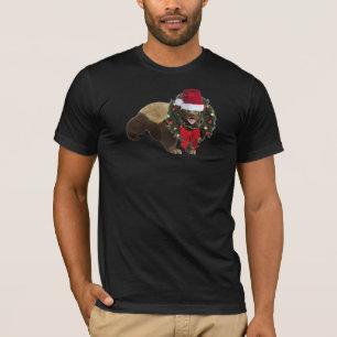 Vintages Honig-Dachs-frohe Weihnacht-Shirt T-Shirt