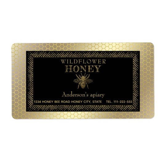 Vintages Honigglas aus rustikalem Gold (Vorne)