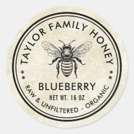Vintages Honiglabel mit Honigbiene Runder Aufkleber