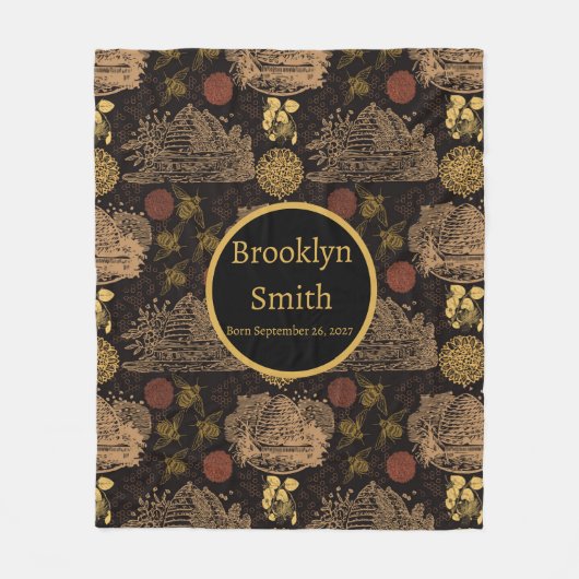 Vintages Honigwabenkraut-Kinderzimmer Fleecedecke (Vorderseite)