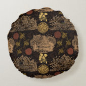 Vintages Honigwabenkraut-Kinderzimmer Rundes Kissen (Rückseite)