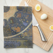 Vintages Horoskop, antik-islamischer Zodiak Geschirrtuch (Viertel Falte)