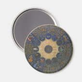 Vintages Horoskop, antik-islamischer Zodiak Magnet (Vorderseite/Rückseite)