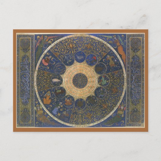Vintages Horoskop, antik-islamischer Zodiak Postkarte (Vorderseite)