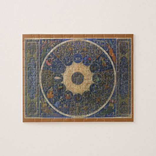 Vintages Horoskop, antik-islamischer Zodiak Puzzle (Horizontal)