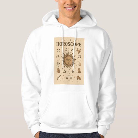Vintages Horoskop Zodiac Sun Astrologie Illustrati Hoodie (Vorderseite)