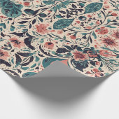 Vintages Hörpapier blühend Geschenkpapier (Ecke)