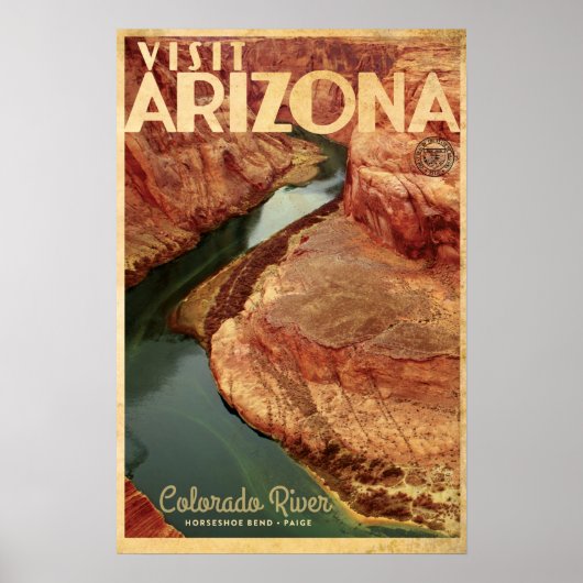 Vintages Horseshoe Bend Travel Poster (Vorne)
