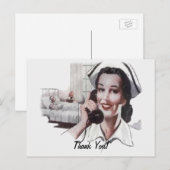 Vintages Hospital Ward Nury telefonisch Postkarte (Vorne/Hinten)