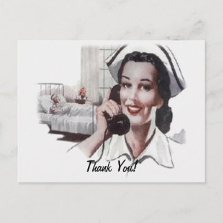 Vintages Hospital Ward Nury telefonisch Postkarte