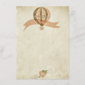 Vintages "Hot Air Balloon Wedding Menu" Menükarte (Rückseite)
