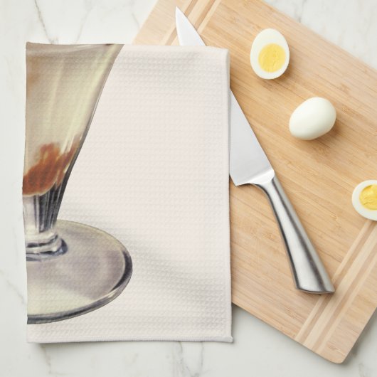 Vintages Hot Fudge Ice Geschirrtuch (Viertel Falte)