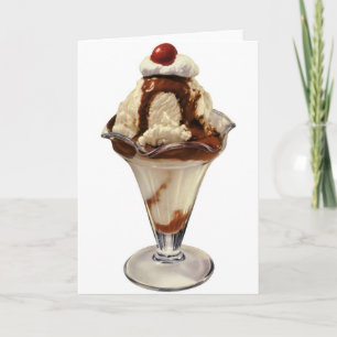 Vintages Hot Fudge Ice Karte