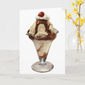 Vintages Hot Fudge Ice Karte (Gelbe Blume)