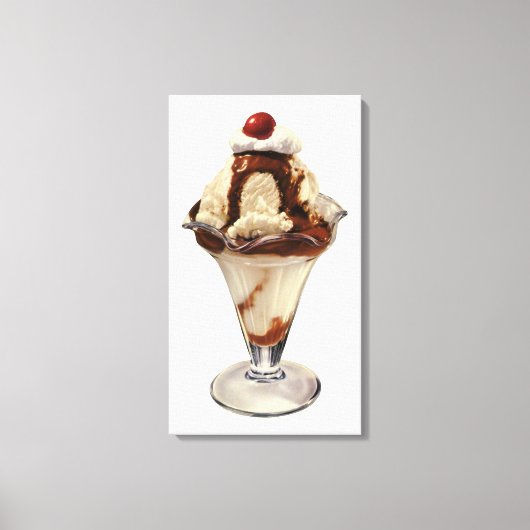Vintages Hot Fudge Ice Leinwanddruck (Vorderseite)