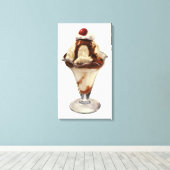 Vintages Hot Fudge Ice Leinwanddruck (Insitu (Holzboden))