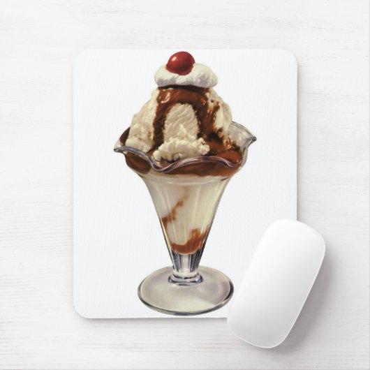 Vintages Hot Fudge Ice Mousepad (Mit Mouse)