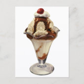 Vintages Hot Fudge Ice Postkarte (Vorderseite)