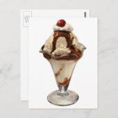 Vintages Hot Fudge Ice Postkarte (Vorne/Hinten)