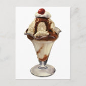 Vintages Hot Fudge Ice Postkarte (Vorderseite)