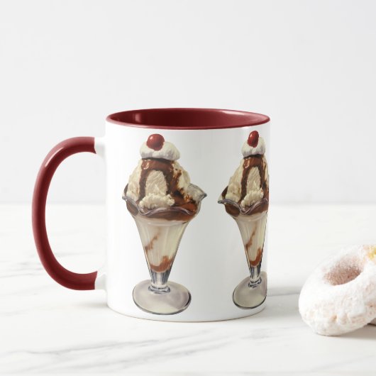 Vintages Hot Fudge Ice Tasse (Mit Donut)
