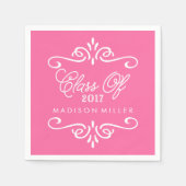 Vintages Hot Pink | Abschluss Napkins Serviette (Vorderseite)