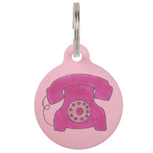 Vintages Hot-Pink-Retro-Telefon für Rotary Haustiermarke
