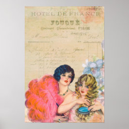 Vintages Hotel De France Fouque Elegante Ladys Poster
