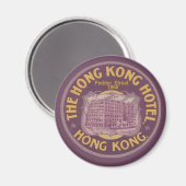 Vintages Hotel Hong Kong Magnet (Vorderseite/Rückseite)