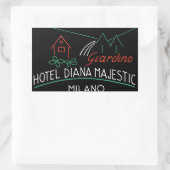 Vintages Hotel Milano Rechteckiger Aufkleber (Tasche)