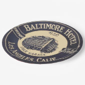 Vintages Hotel Pappteller (Schrägansicht)