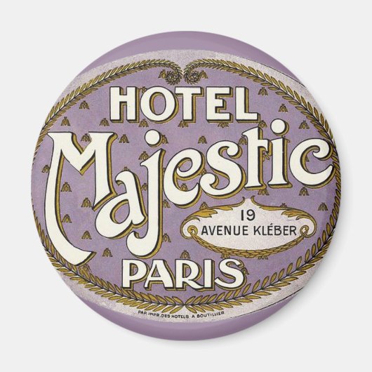 Vintages Hotel Paris, Frankreich Magnet (Vorne)
