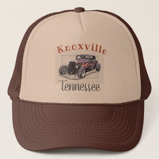 Vintages Hotrod "Knoxville Tennessee" Truckerkappe (Vorderseite)