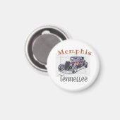 Vintages Hotrod "Memphis Tennessee" Magnet (Vorderseite/Rückseite)