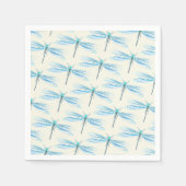 Vintages Hübsches Blaues Damselfly-Musterfahrzeug Serviette (Vorderseite)