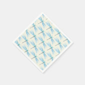 Vintages Hübsches Blaues Damselfly-Musterfahrzeug Serviette (Ecke)