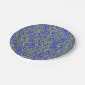 Vintages hübsches blaues Linden-Blumenmuster Pappteller (Schrägansicht)