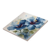 Vintages hübsches Blue Hibiskus Aquarellbild Fliese (Seite)