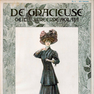 Vintages Hübsches Lady Fashion Illustration Design Poster