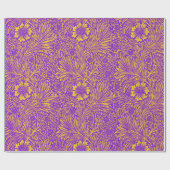 Vintages hübsches lila-gelbes Blumenmuster Geschenkpapier (Flach)