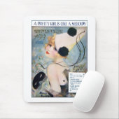 Vintages hübsches Mädchen ist wie eine Melodie Mousepad (Mit Mouse)