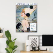 Vintages Hübsches Mädchen ist wie eine Melodie Poster (Heimbüro)