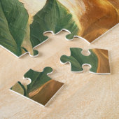 Vintages Hübsches Mädchen mit roten Blume Puzzle (Seite)